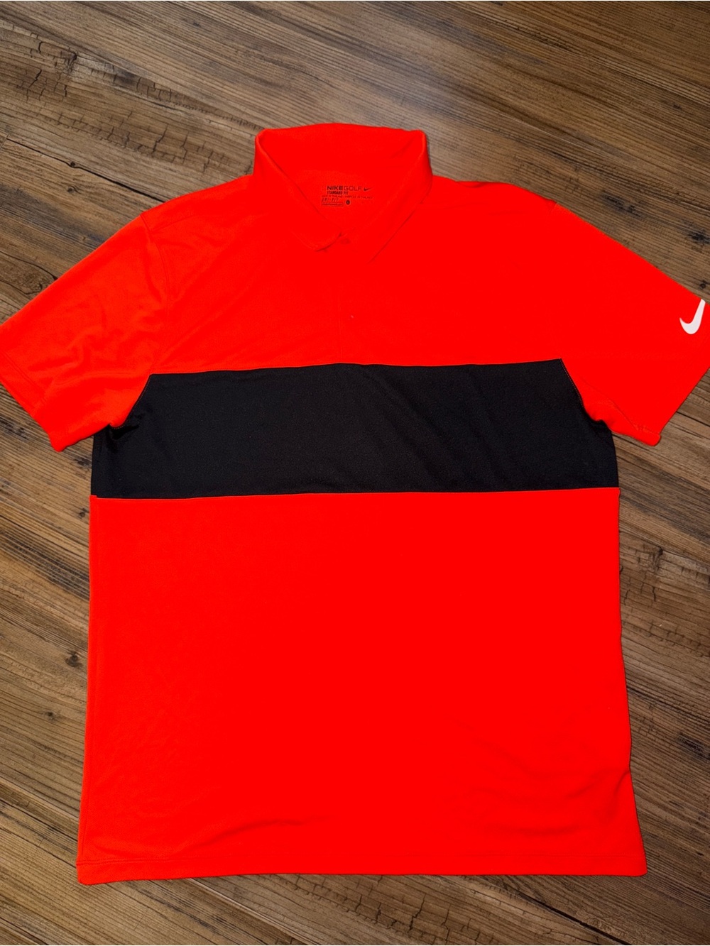 Nike Men’s Red/orange and Black Performance golf Polo dri fit size large